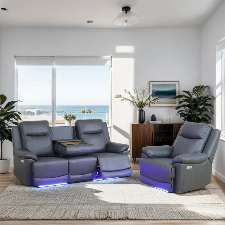 Ivy Bronx Laris 2 Piece Faux Leather Reclining Living Room Set Wayfair Canada